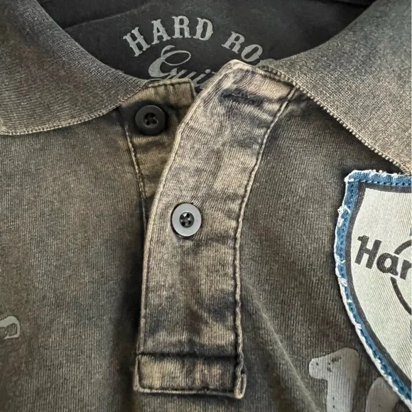 Hard Rock Cafe Guitar Co. Manufacturer Distressed St. Maarten Polo W/ Pa… - Picture 3 of 12